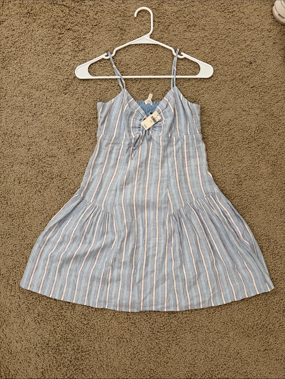 aerie light blue striped tie-front summer dress - Picture 4 of 4